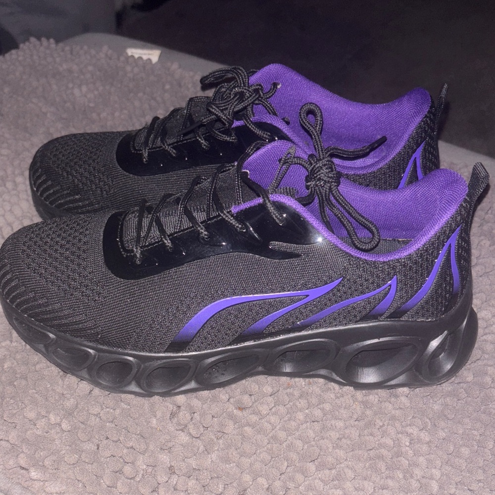 Black and Purple Athletic Sneakers